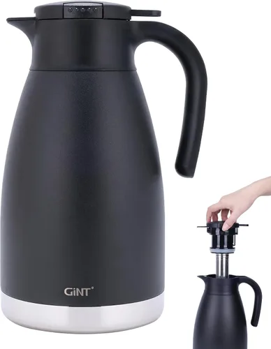 Miniatura 19 de GiNT Jarra térmica de café en acero inoxidable de 51 onzas con tapa / Jarra térmica de doble pared al vacío / 12 horas de retención del calor