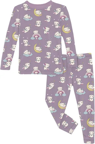 Miniatura 58 de KicKee Pants Conjunto de pijama de manga larga con estampado de piezas