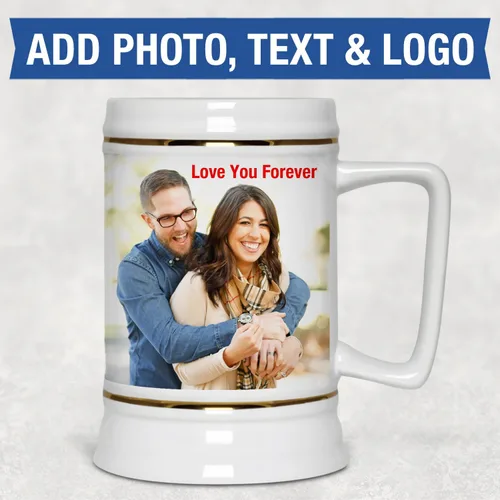 Miniatura 2 de Taza de cerveza personalizada, jarra de cerveza personalizada con texto en imagen, tazas personalizadas con nombre y logotipo, taza de cerámica