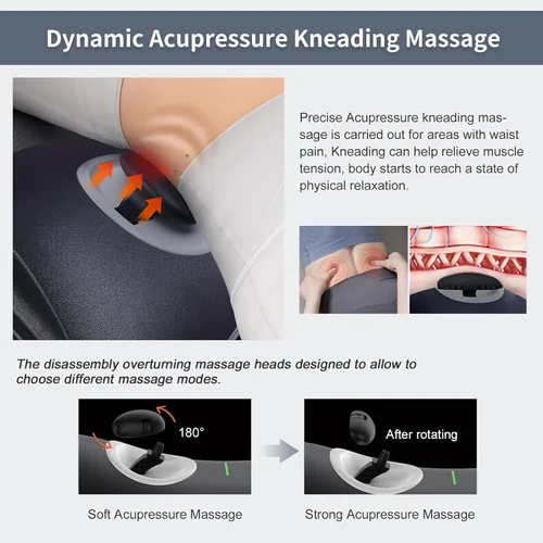 Miniatura 3 de ALPHAY Dispositivo de tracción lumbar multifuncional con estiramiento lumbar dinámico y masaje de amasamiento, terapia física de calor y vibración