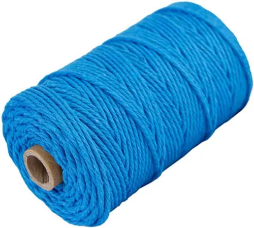 Miniatura 30 de Cordón de algodón para macramé, hilo torcido de 4 capas, cuerda de algodón natural, suministros perfectos de macramé, para hacer soportes colgantes