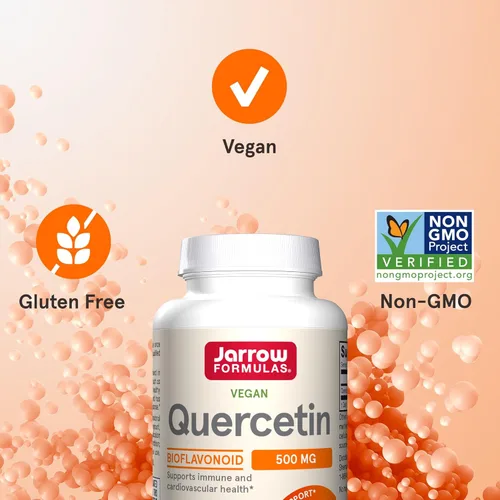 Miniatura 5 de Jarrow Formulas Cápsulas de quercetina de 500 mg - 30 cápsulas vegetales - Apoya el estado antioxidante, la salud cardiovascular y la salud