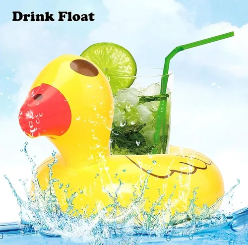 Miniatura 5 de Juego de 9 flotadores de piscina, accesorios de natación para muñecas de niña, divertido anillo de fiesta en piscina, soporte inflable para bebidas