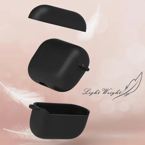 Miniatura 3 de Funda protectora de silicona híbrida compatible con AirPods 3, AirPods de 3ª generación 2021 con llavero delgado de dos piezas a presión
