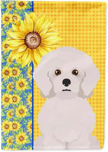 Miniatura 355 de Caroline's Treasures WDK5331CHF - Bandera de verano con diseño de girasoles rojos y blancos, manga grande, para porche, para colgar en la pared