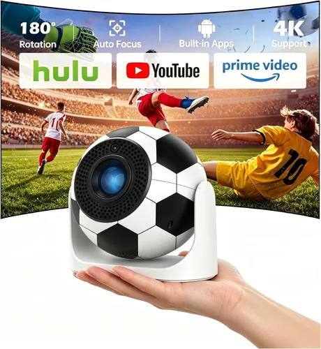 Miniatura 9 de Mini proyector portátil con Bluetooth, proyector compatible con 1080P 4K, proyector de video de corrección Keystone de enfoque automático, proyector