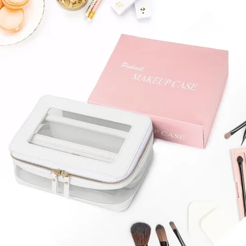 Miniatura 7 de Pinkmik Pequeña bolsa de maquillaje transparente, mini estuche para cosméticos, bolsa de aseo impermeable con cremallera, organizador de bolsos