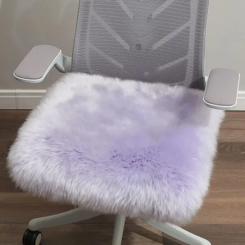 Miniatura 15 de LLB Fundas de Piel de Oveja para Silla Cojines de Silla de Oficina Almohadillas de Silla de Comedor Cojín de Asiento de Silla de Escritorio