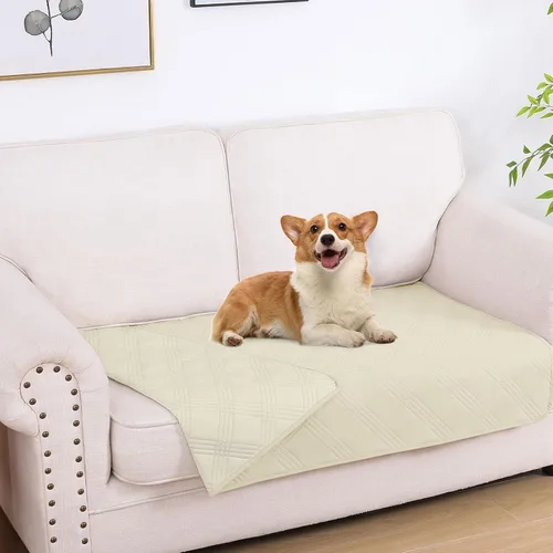 Miniatura 82 de hyha Manta impermeable para perros, manta reversible para cama de mascotas, funda suave para sofá/sillón lavable para perros, fundas impermeables