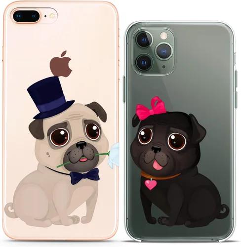 Miniatura 10 de Fundas a juego para parejas compatibles con iPhone 16 15 14 13 12 11 Pro Max Mini Xs X 6s 8 Plus 7+ Xr 10 SE 5 Girlfriend Cat Silicone Pair Cover