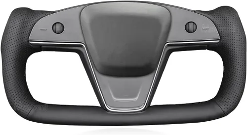 Miniatura 16 de MEWANT Funda para volante de automóvil de piel sintética cosida a mano para Tesla Yoke Model S Plaid 2021-2023/Model X 2021-2023, accesorios