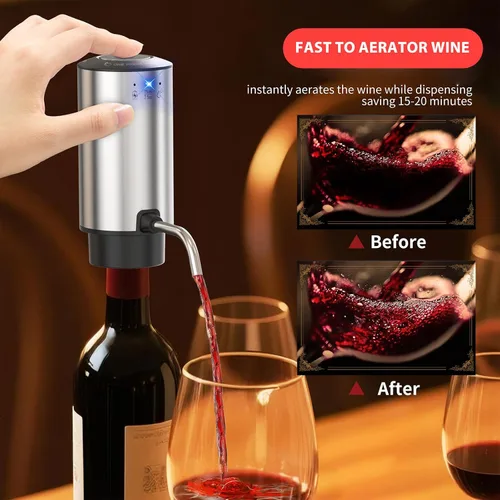 Miniatura 2 de Vinflow - Decantador eléctrico para vino, decantador de vino eléctrico recargable con vertedor, boquilla de aireador de vino medido con base y modos