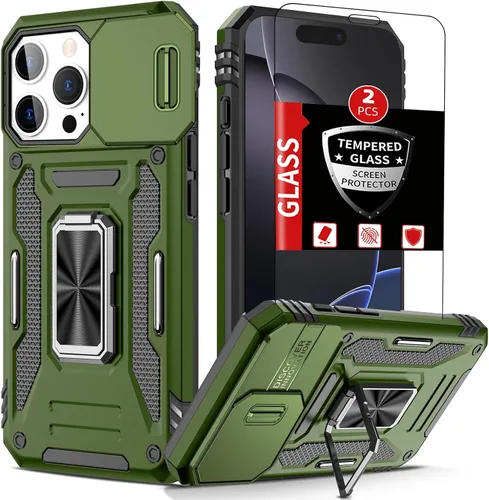 Miniatura 46 de Funda para iPhone 12 Pro Max con 2 protectores de pantalla, cubierta deslizante integrada para cámara para 12Pro Max, funda para teléfono