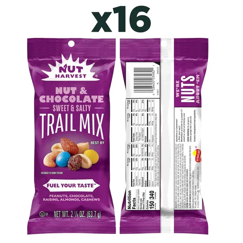 Miniatura 2 de Nut Harvest, Mezcla de nueces y chocolate, 2.25 onzas (paquete de 16)