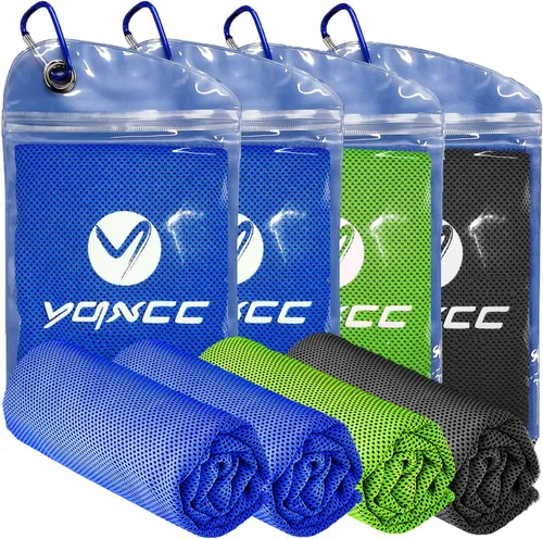 Miniatura 15 de YQXCC Toallas refrescantes Paquete de 4 unidades de 47 x 12 pulgadas Hielo fresco para cuello Microfibra suave transpirable para yoga, Gris