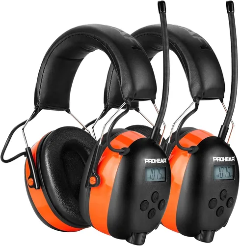 Miniatura 11 de PROHEAR 033 2.0 Auriculares Bluetooth de Protección Auditiva con Radio AM/FM - Orejeras de Reducción de Ruido 31 SNR, Batería Recargable de 50