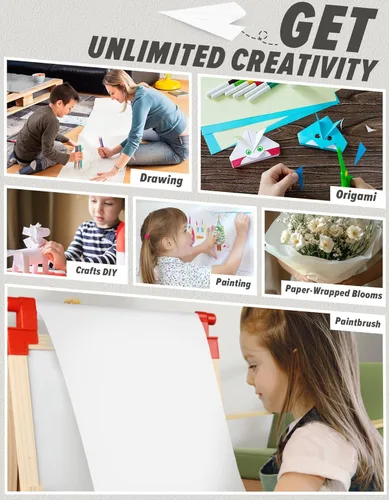 Miniatura 5 de Joyooss Rollo de papel de caballete, rollo de papel artístico de dibujo para niños de 15 x 984 pulgadas (82 pies), paquete de 3 rollos de papel