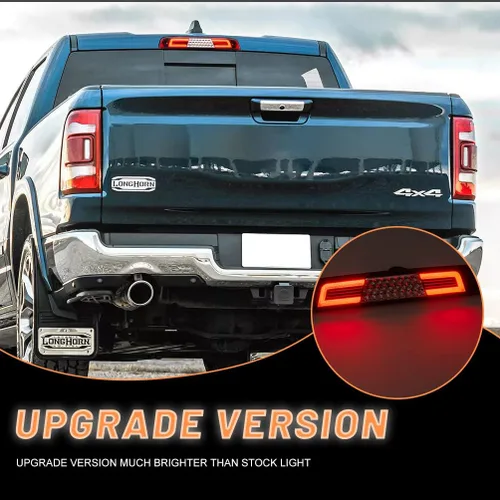 Miniatura 8 de Tercera luz LED de freno para RAM 1500 2019 2020 2021 2022 2023 2024 2025 Rebel HFE Laramie Lámparas de freno de montaje alto, luces LED blancas