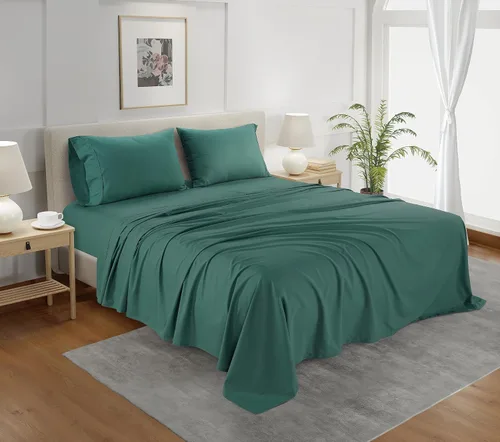 CHATEAU HOME COLLECTION Tencel - Juego de sábanas de algodón suave, transpirable de 300 hilos con certificación Oeko-TEX, tamaño King, sábanas