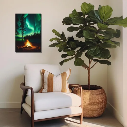 Miniatura 3 de LZIMU Aurora Borealis - Arte de pared, decoración de baño, bosque y montaña, lienzo con marco (Aurora-1, 12.00 x 18.00 pulgadas)