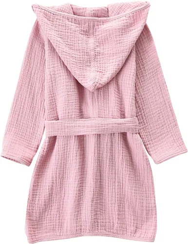 Miniatura 2 de Bata de baño de algodón orgánico, suave y transpirable, bata de bebé para niños, bata de muselina con capucha para niños y niñas