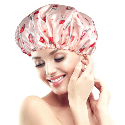 Miniatura 22 de Gorros de ducha para mujer, extra grande, ajustable, impermeable, reutilizable, gorro de ducha para mujeres y niñas, cabello largo y grueso, gorros