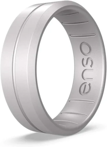 Enso Rings Anillo de silicona de contorno clásico Alianza de compromiso unisex apilable multicolor Banda fina minimalista 0.285 in, 0.075 in de