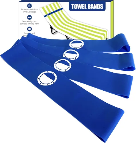 Cruise On Bandas de toalla para sillas de crucero (paquete de 4), mejor alternativa a los clips de toalla para playa, piscina y barcos, esencial