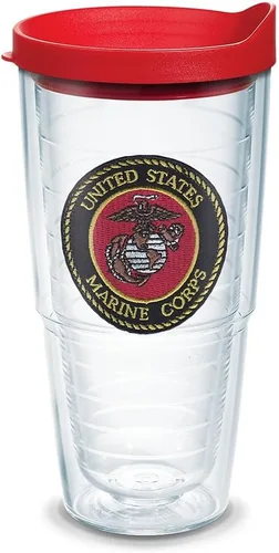Miniatura 18 de Tervis Vaso aislado de doble pared con logotipo de los Marines fabricado en Estados Unidos mantiene las bebidas frías y calientes, 16 onzas, clásico
