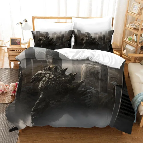 Miniatura 15 de Juego de funda de edredón de tamaño individual, funda de edredón de dinosaurio para hombres, juego de ropa de cama 3D para niños y niños, microfibra