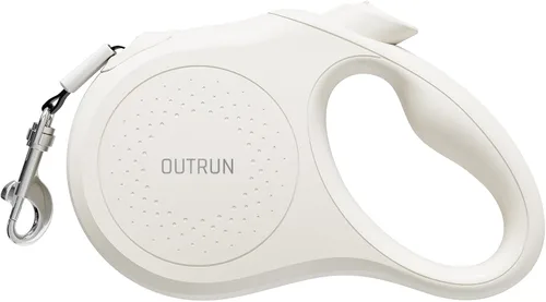 Miniatura 9 de OUTRUN Correa retráctil para perro de 16.5 pies para caminar hasta 55 libras, cinta de nailon fuerte sin enredos, bloqueo de freno resistente