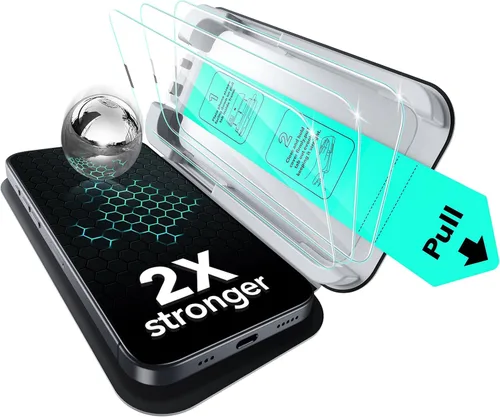 Miniatura 10 de ESR Paquete de 3 protectores de pantalla para iPhone 17 Pro Max, grado militar a prueba de roturas, dureza 9H, vidrio templado de cobertura completa
