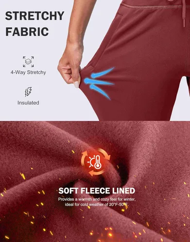 Miniatura 57 de G Gradual Pantalones deportivos con forro polar para mujer, de cintura alta, resistentes al agua, térmicos, para invierno, correr, senderismo