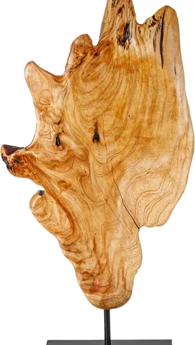 Miniatura 3 de Escultura irregular de madera de raíz tallada a mano, escultura abstracta de pie para decoración del hogar, estatua de mesa con borde natural