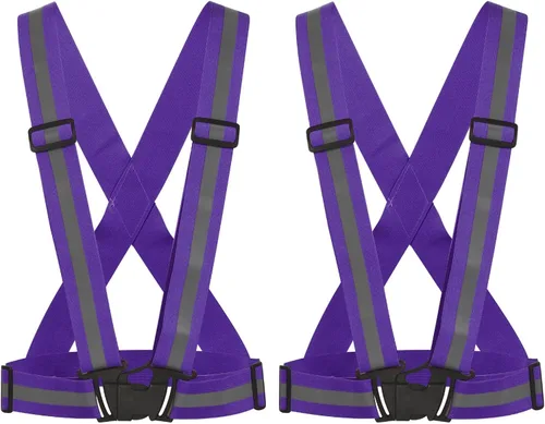 Miniatura 12 de M METERXITY Chaleco reflectante: tira ajustable, equipo de seguridad reflectante de alta visibilidad para correr, para ciclismo, correr Amarillo