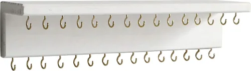 Miniatura 8 de SANY DAYO HOME Organizador de joyas con 24 ganchos y estante para cosméticos, 12 x 3 x 4 pulgadas, soporte de madera de pino rústico montado