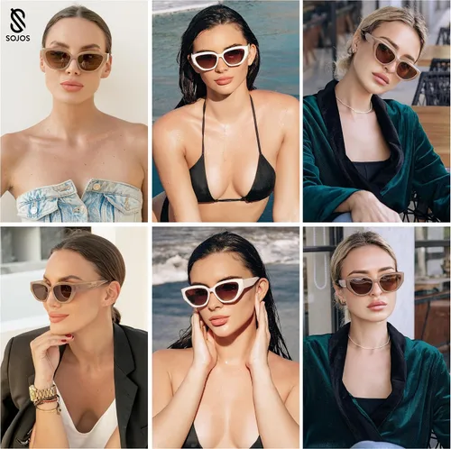 Miniatura 2 de SOJOS Gafas de sol polarizadas de ojo de gato lindo de moda para mujer Cateye SJ2237