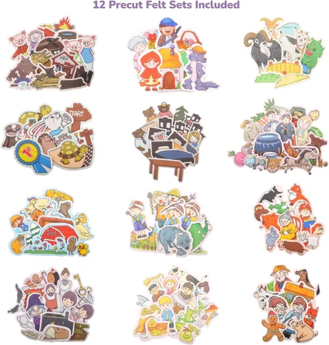 Miniatura 5 de CHEFAN Paquete de 12 Piezas de Historias Bíblicas para Tablero de Fieltro, Historias de Tablero de Franela para Actividades Preescolares Incluye una