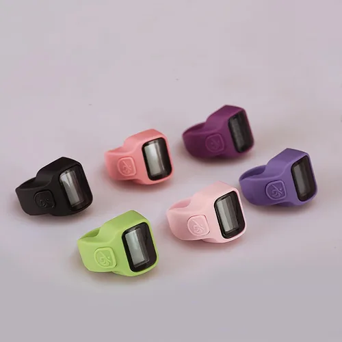 Miniatura 7 de Contador de dedos 5 canales digital Tasbih Número Clickers con pantalla LCD para contar oración tejer regalo deportivo Contador negro de moda