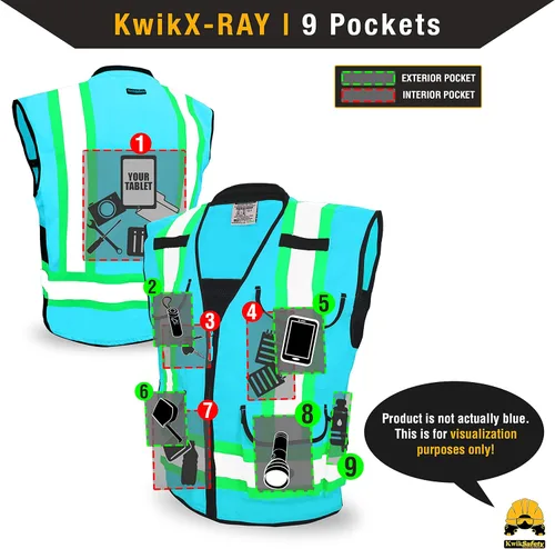 Miniatura 6 de KwikSafety - Charlotte, NC - GODFATHER Safety Vest [CUSHIONED COLLAR + TABLET POCKET] ANSI OSHA Amarillo Clase 2 1 paquete