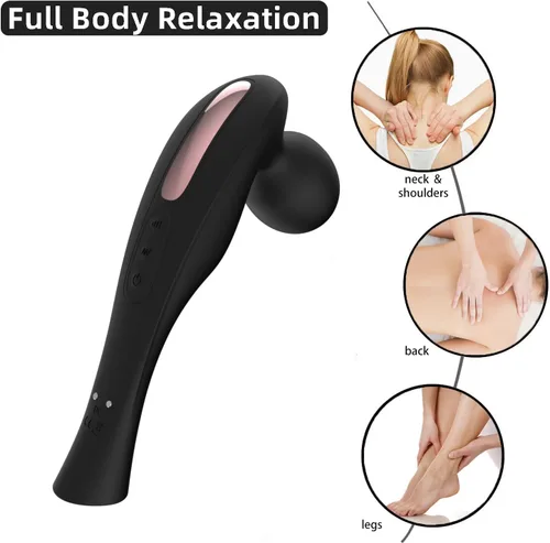 Miniatura 4 de Masajeador de espalda eléctrico inalámbrico, portátil, portátil, Fuigarry de cuerpo completo, para masaje de hombros, cuello y tejido profundo, Negro