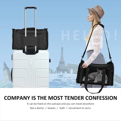 Miniatura 6 de Transportador Henkelion para Gatos y Perros Portador de Mascotas para Gatos / Perros Pequeños / Medianos Cachorros (Hasta 15lbs), Portador de Perros