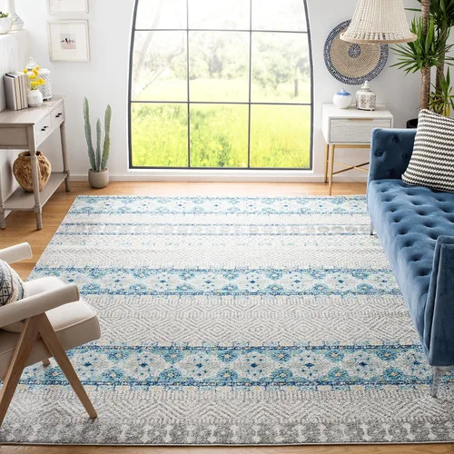 Miniatura 36 de SAFAVIEH Madison Collection - Alfombra decorativa de 2 pies 3 pulgadas x 4 pies, color carbón y gris, diseño bohemio chic, no desprende pelusa