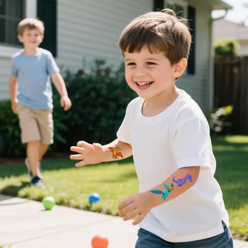 Miniatura 8 de Más de 150 tatuajes temporales con purpurina para niños, envueltos individualmente, calcomanías de tatuaje impermeables, sirena, dinosaurio, animal