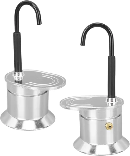 Miniatura 9 de Olla de un solo tubo, fabricante portátil de 1 taza de 1.7 fl oz, ligera y cafetera de preparación a mano para uso en estufa, adecuada para fiestas