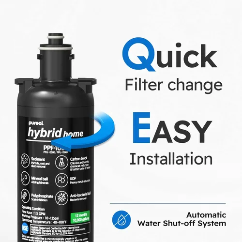 Miniatura 6 de Pureal Sistema de filtro de agua para debajo del fregadero con grifo, sistema completo certificado NSF/ANSI 42 y 372, elimina PFAS, plomo, cloro