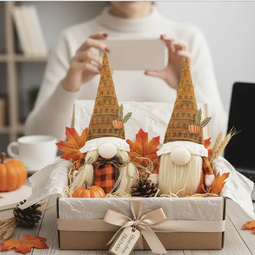 Miniatura 7 de Decoraciones de Acción de Gracias para el hogar - Decoración de otoño - Linda muñeca de felpa de gnomos de Acción de Gracias para oficina