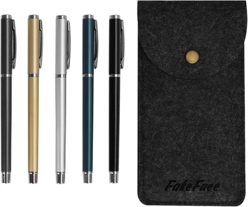 Miniatura 2 de Bolígrafos de metal, punta fina de 0.020 in, bolígrafo de tinta de gel líquido, bolígrafo de tinta negra, juego de escritura para suministros