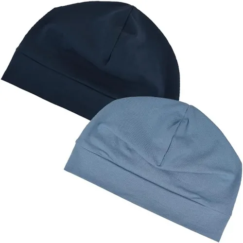 Miniatura 8 de Headshion Gorras de algodón con diseño de calavera para hombres y mujeres, paquete de 2 gorros ligeros para dormir, transpirables, forro para casco