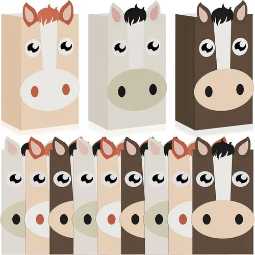 24 bolsas de fiesta de caballo, bolsas de regalo de caballo, bolsas de golosinas para caballos, bolsas de golosinas para fiesta de caballos, bolsas
